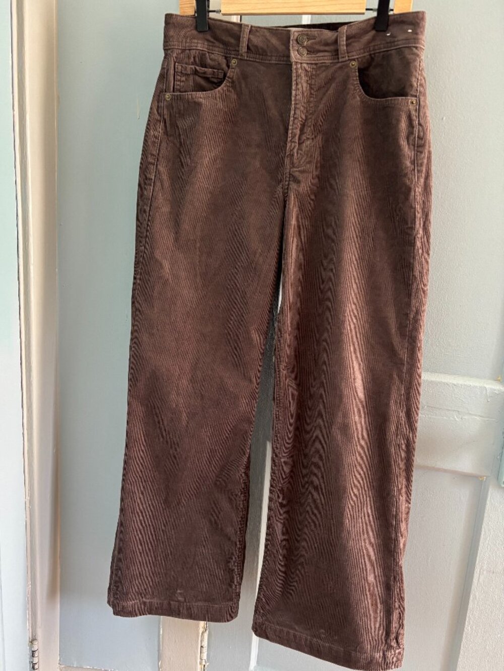 NWOT GAP High Rise Stride Corduroy Wide Leg Pants 30/10 Mocha Brown